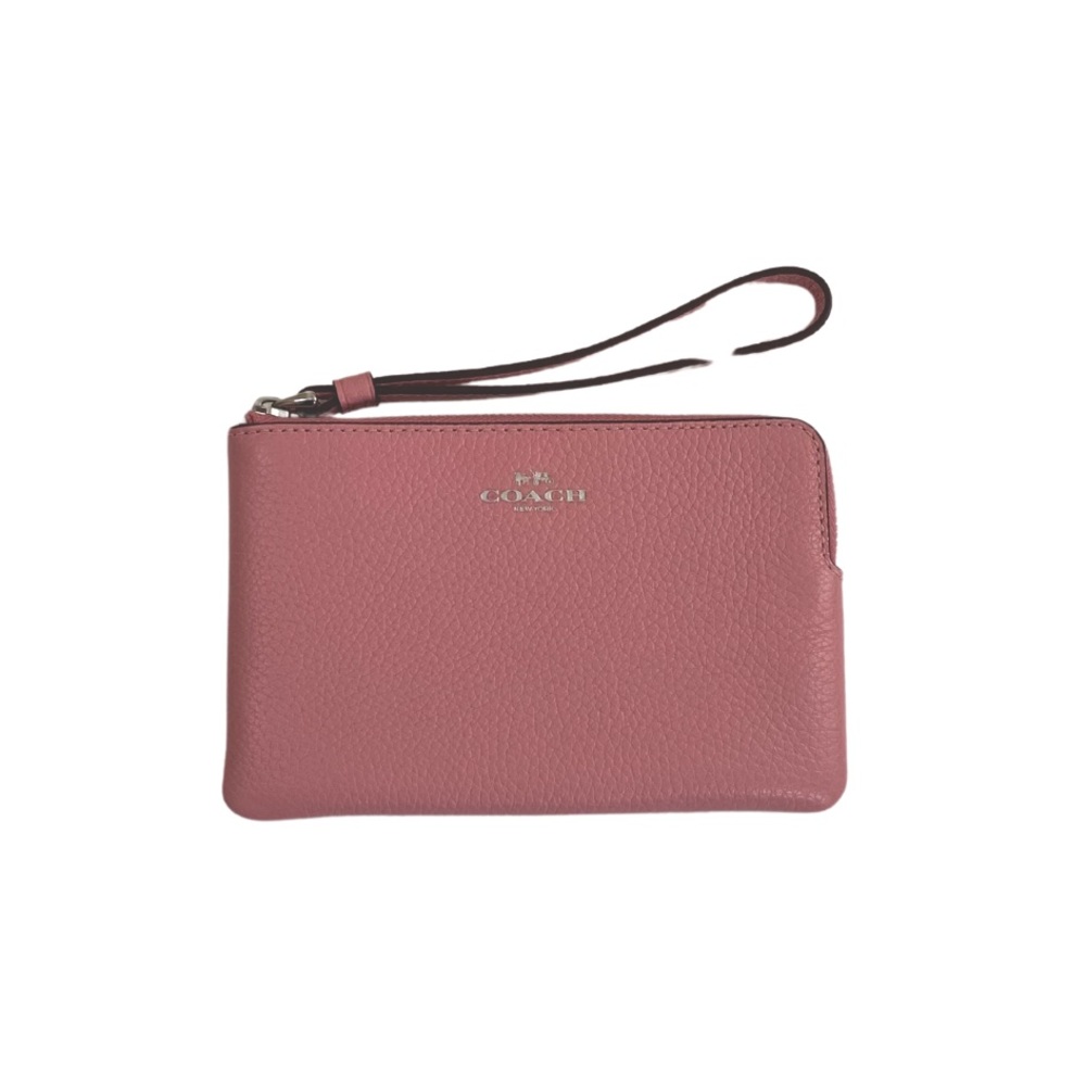 Coach Pebble Leather Flower Pink Wrislet